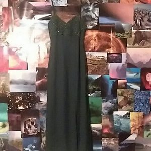 Long emerald green dress